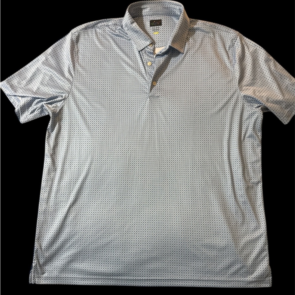 Greg Norman XXL Golf Collection Blue Patterned Men's Shirt